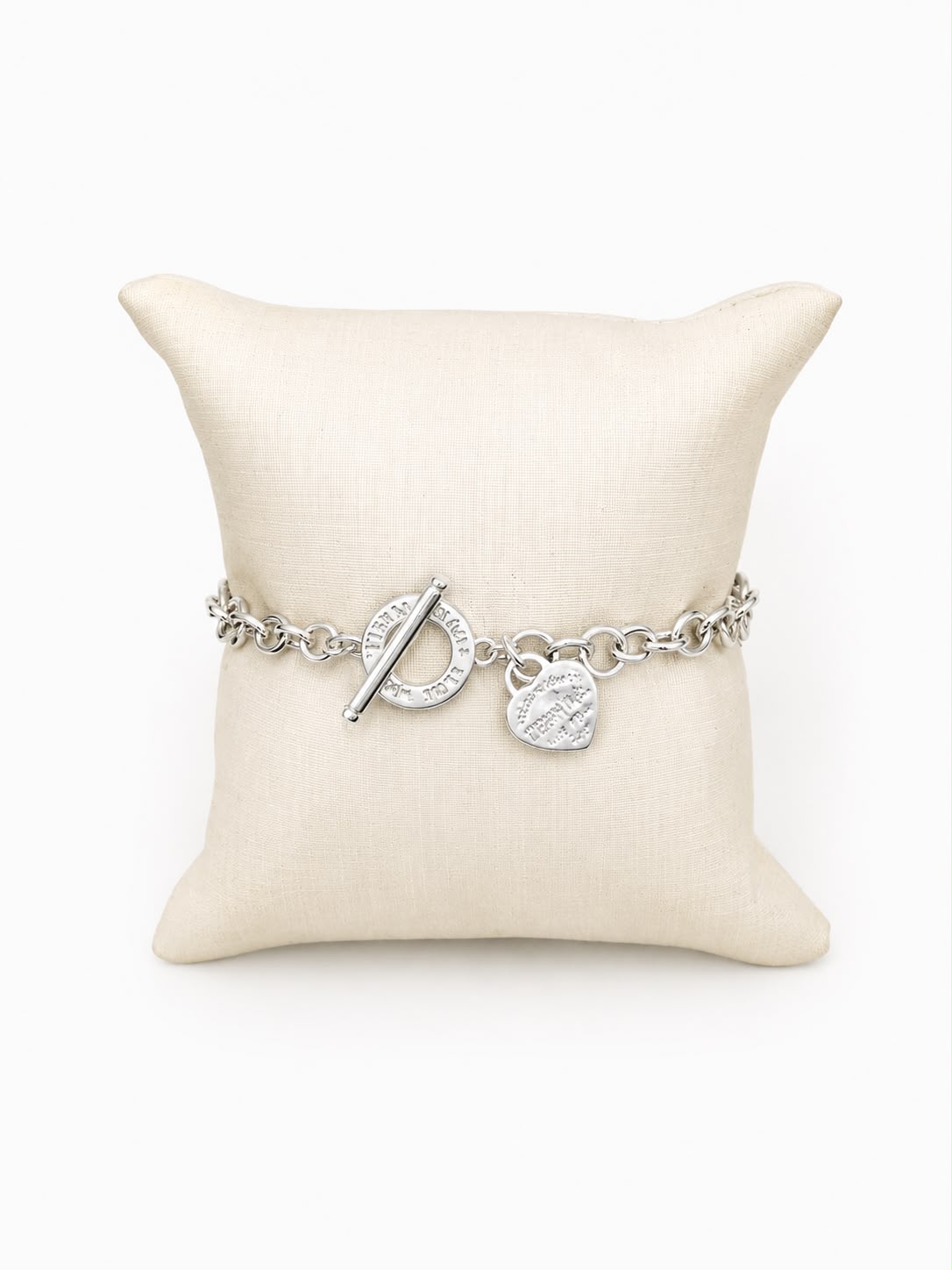 Pulseira Tiffany&Co. de contas com coração em PRATA 925 de lei