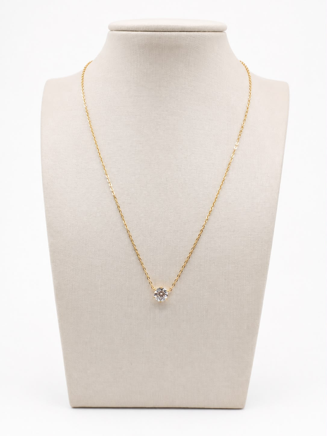 Colar ponto de luz 6.5mm glam Moissanite+Prata 925+Ouro amarelo