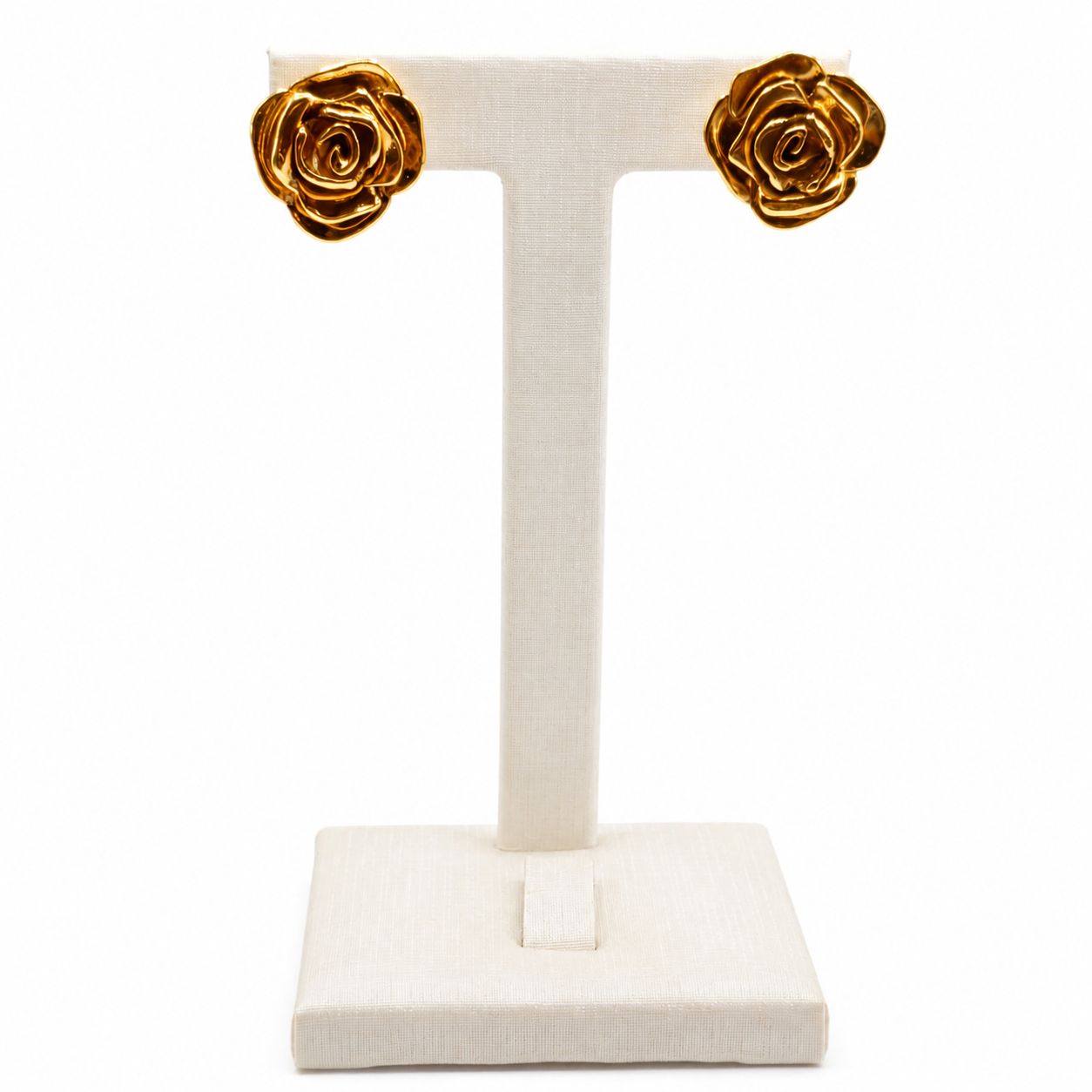 Argola familia fiore dourado M