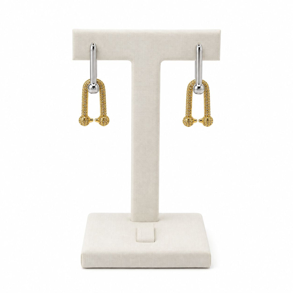 Brinco corrente Inspiração Tiffany&Co. X prateado+dourado