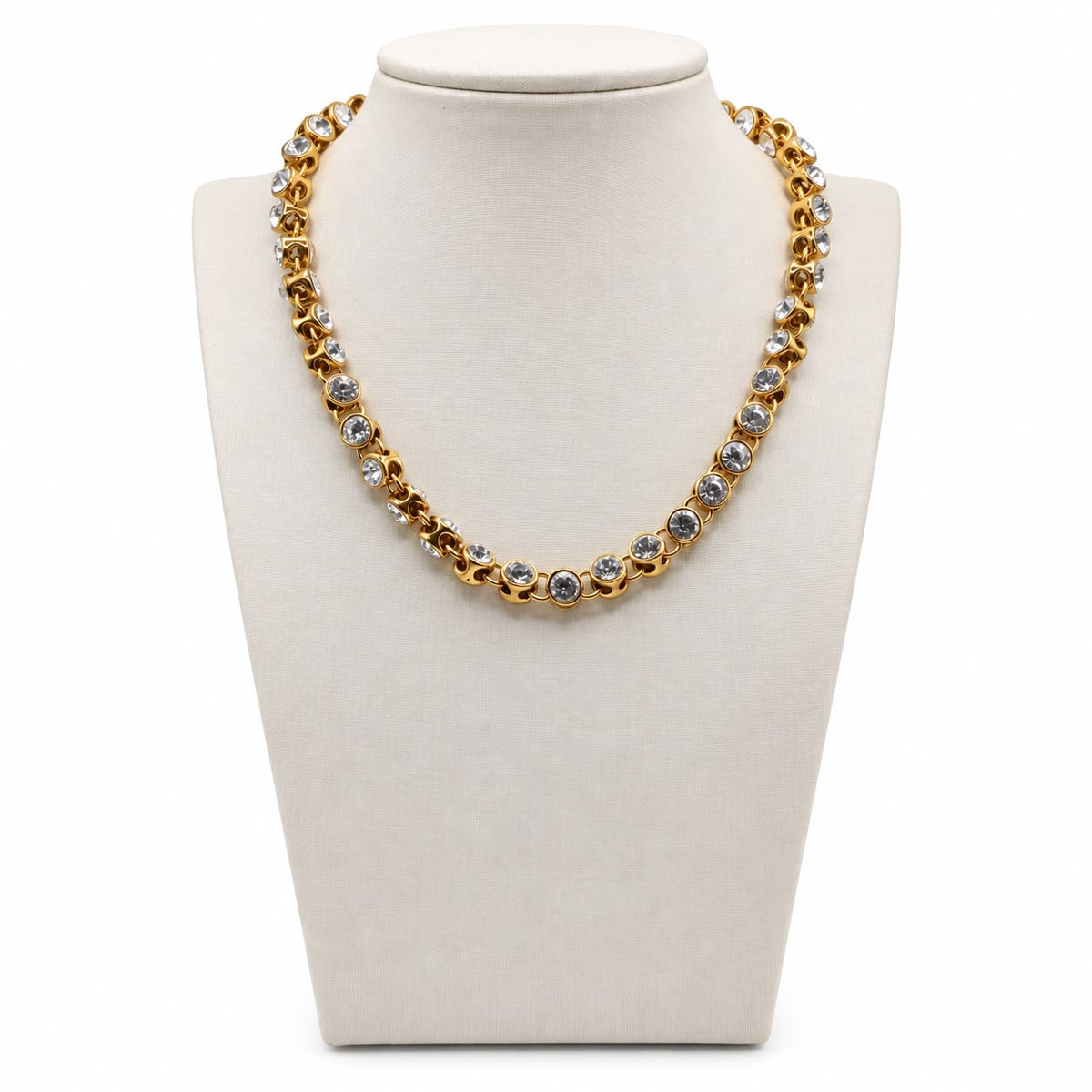 Colar riviera G ouro cristal