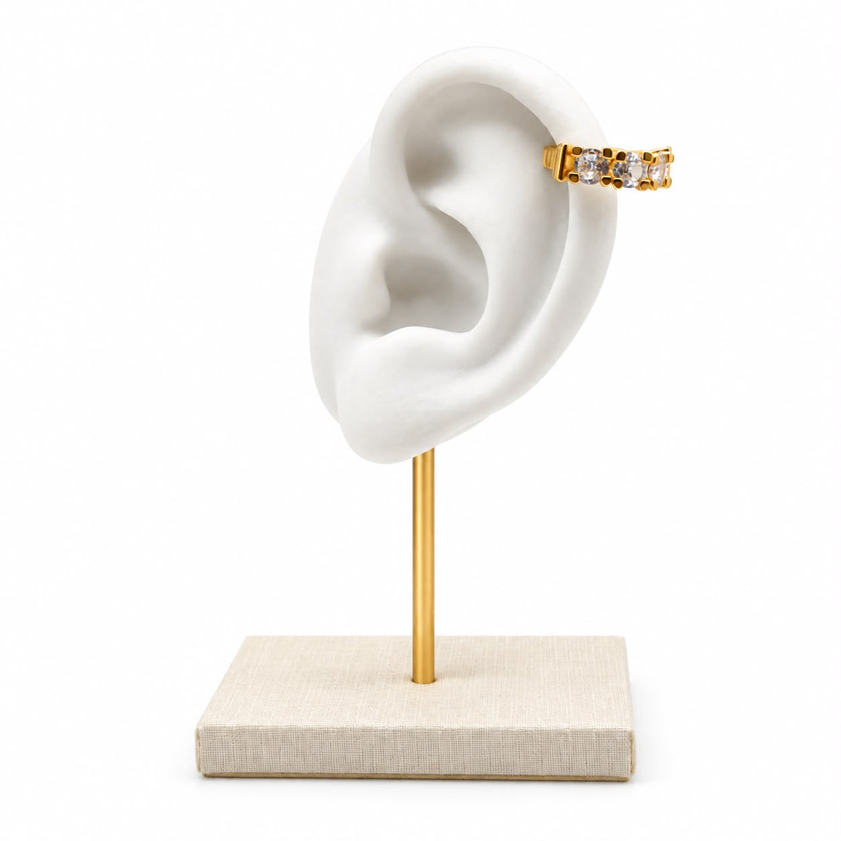 Piercing 4 zirconias 5mm ouro amarelo