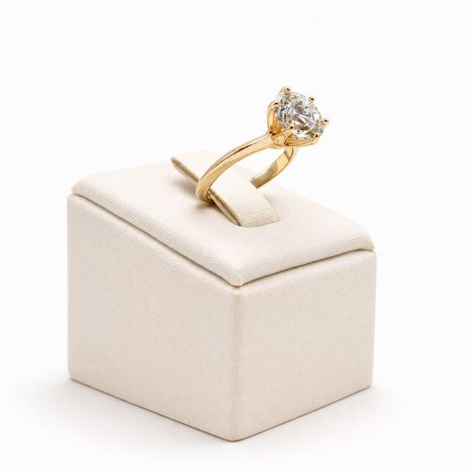 Anel solitario 10mm glam Moissanite+Prata 925+Ouro amarelo TAM14
