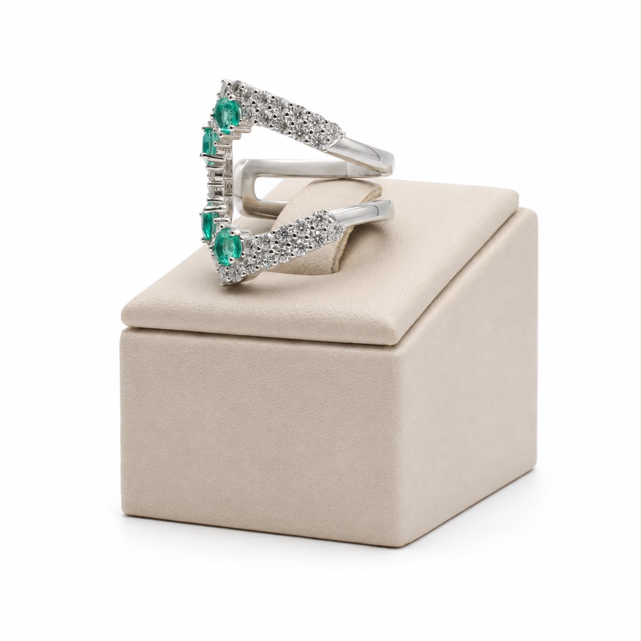 Anel TAM14 turmalina fusion glam Moissanite+Prata 925+Ouro amarelo