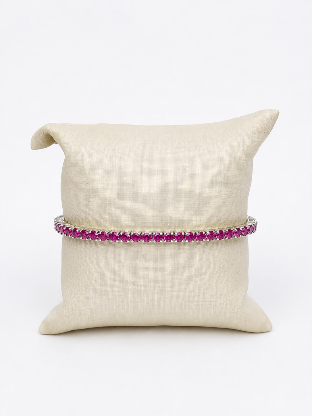Pulseira riviera 3 pontas 17,5 cm rosa