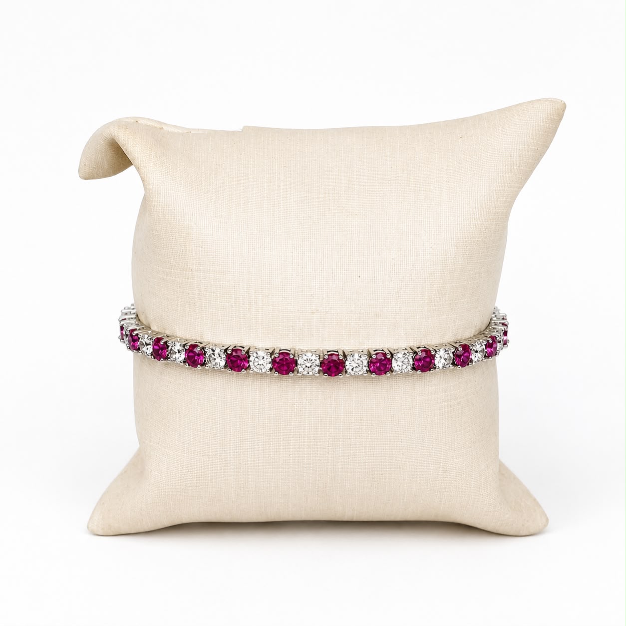 Pulseira riviera intercaladas color branca rodio