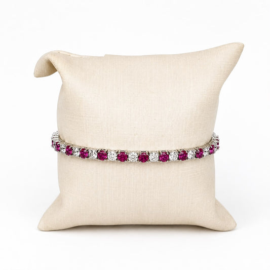 Pulseira riviera intercaladas color branca rodio