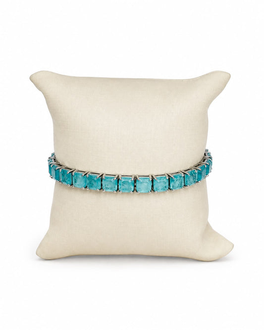 Pulseira cristal turmalina em Prata 925