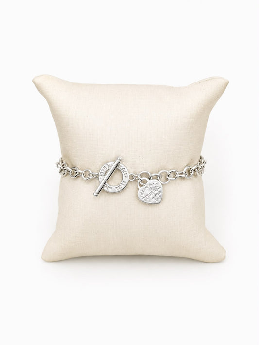 Pulseira Tiffany&Co. de contas com coração em PRATA 925 de lei