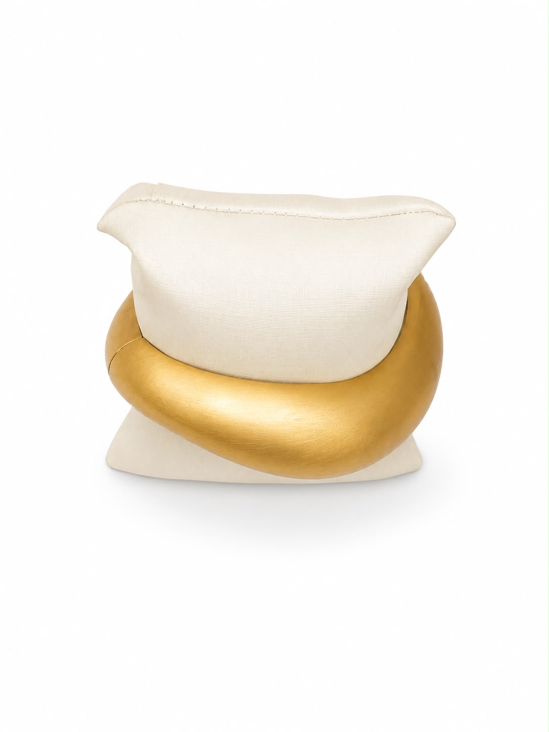 Bracelete ondulado organico dourado fosco