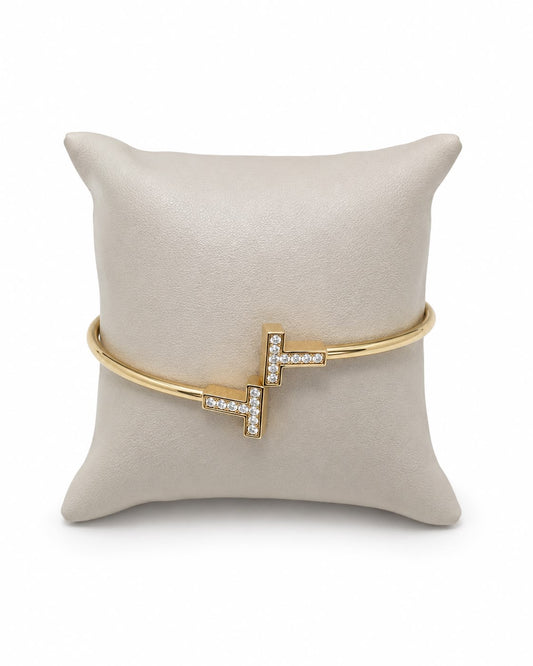 Bracelete T Inspiração Tiffany dourada