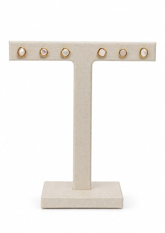 Kit de brincos dourado pequeno madre gold petit madreperola