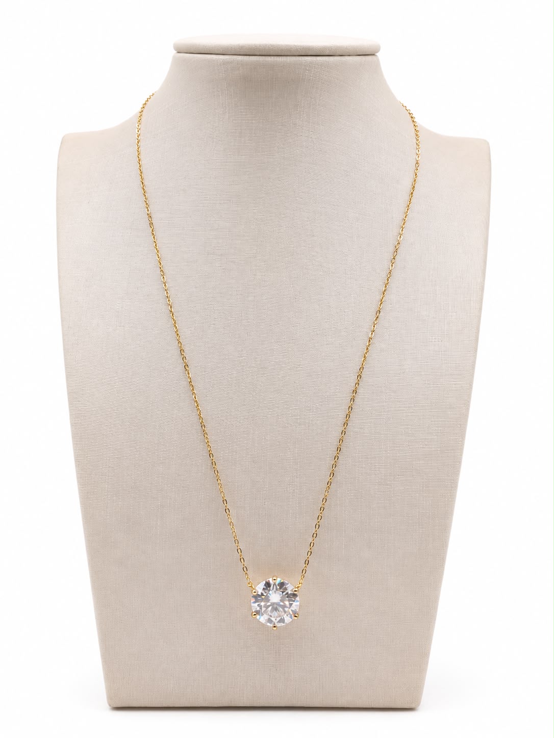 Colar ponto de luz 12.5mm glam Moissanite+Prata 925+Ouro amarelo