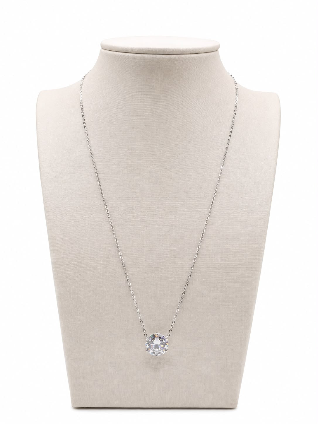 Colar ponto de luz 11mm glam Moissanite+Prata 925