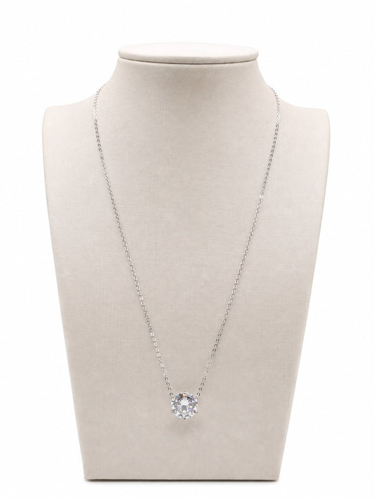 Colar ponto de luz 11mm glam Moissanite+Prata 925