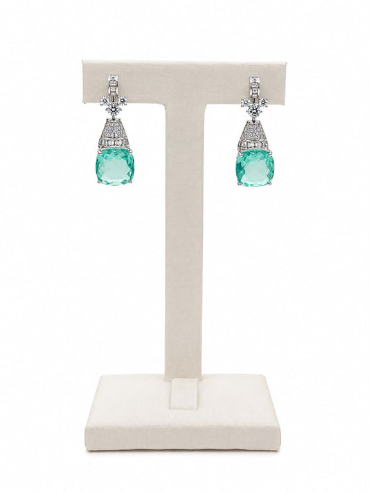 Brinco turmalina fusion glam Moissanite+Prata 925