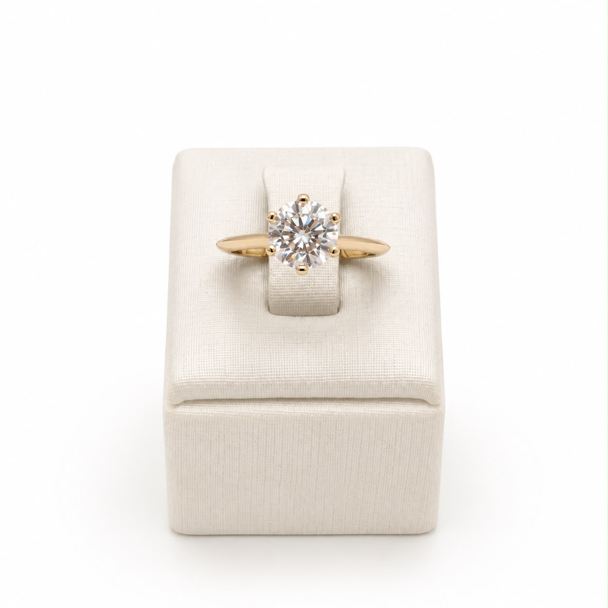 Anel solitario TAM17 8mm glam Moissanite+Prata 925+Ouro amarelo