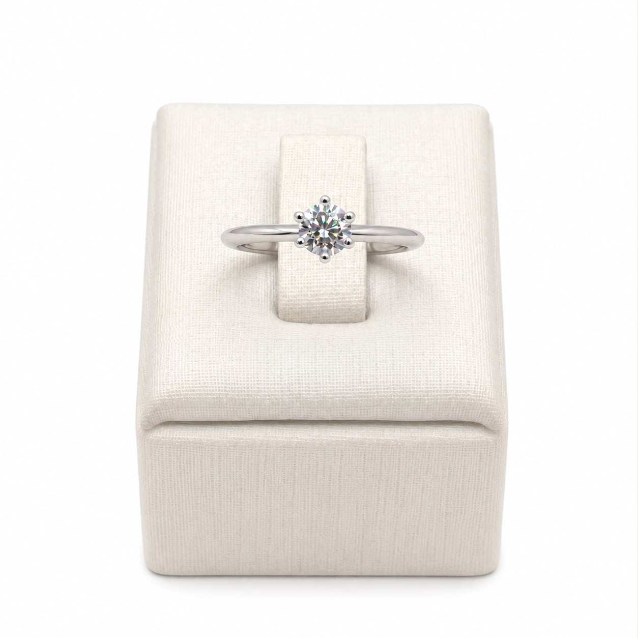 Anel solitario 5mm glam Moissanite+Prata 925 TAM14