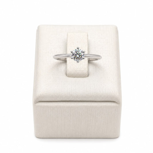 Anel solitario 5mm glam Moissanite+Prata 925 TAM14