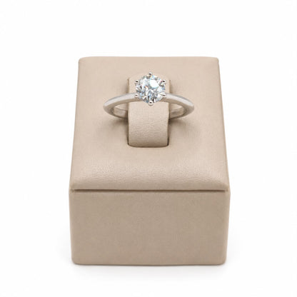 Anel solitario 6.5mm glam Moissanite+Prata 925