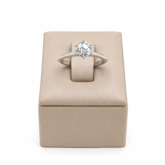 Anel solitario 6.5mm glam Moissanite+Prata 925