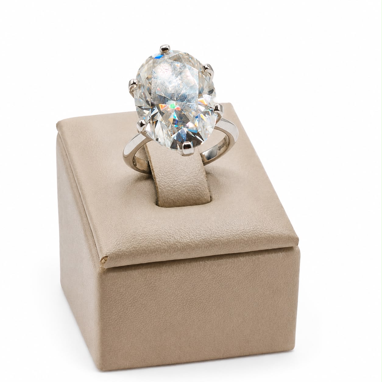 Anel Georgina glam PRATA 925+Moissanite 18mm
