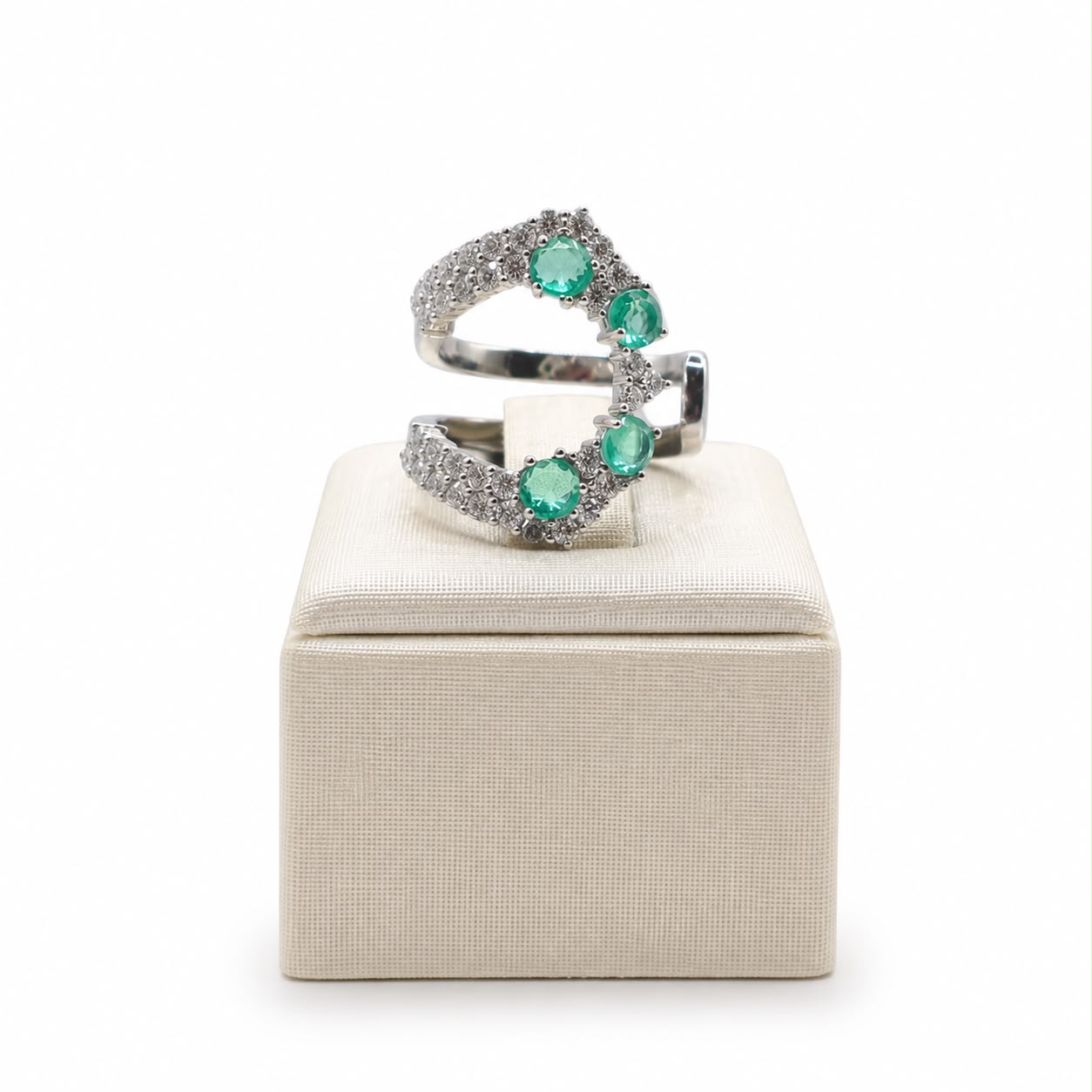 Anel TAM14 turmalina fusion glam Moissanite+Prata 925+Ouro amarelo