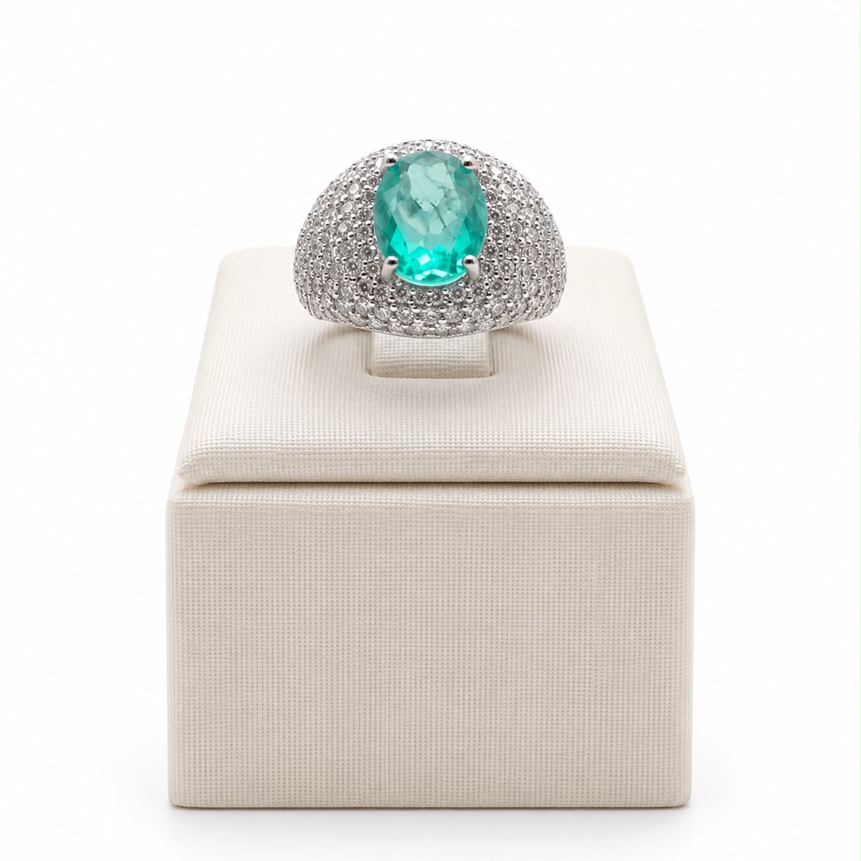 Anel dedinho turmalina fusion glam Moissanite+Prata 925 TAM P