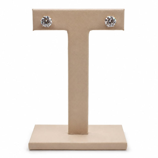 Brinco solitario 10mm glam Moissanite+Prata 925