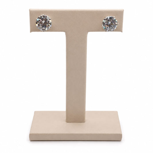 Brinco solitario 11mm glam Moissanite+Prata 925