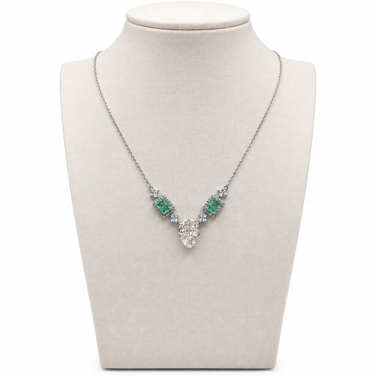 Colar zirconia crushed ice cutting paraiba diamond zirc. branca formas