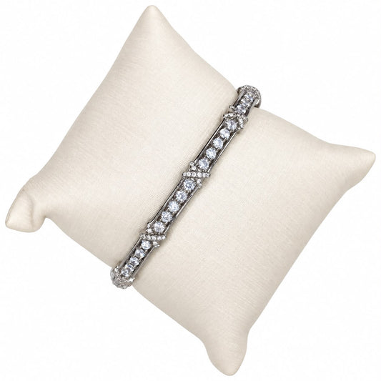 Pulseira X Insp. Alta Joalheria Tiffany&Co. prateada