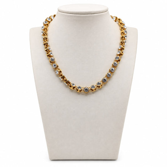 Colar riviera G ouro cristal