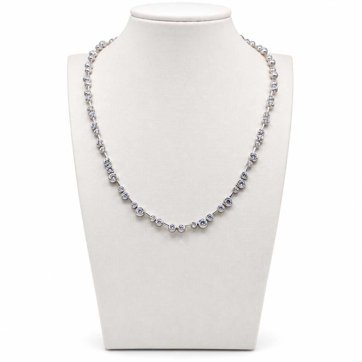 Colar curto crystal line com zirconias rodio zirc. incolor