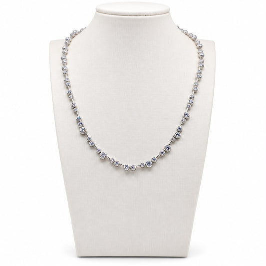 Colar curto crystal line com zirconias rodio zirc. incolor