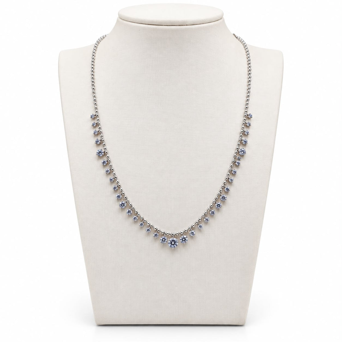 Colar curto crystal cluster com zirconias rodio zirc. incolor