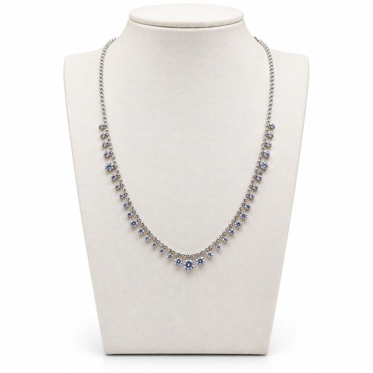 Colar curto crystal cluster com zirconias rodio zirc. incolor