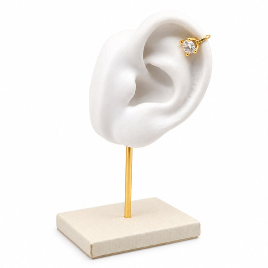 Piercing solitario 7mm ouro amarelo
