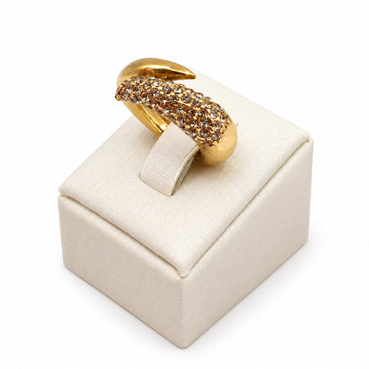 Anel - 001 Ouro Vintage Cristal - Felina