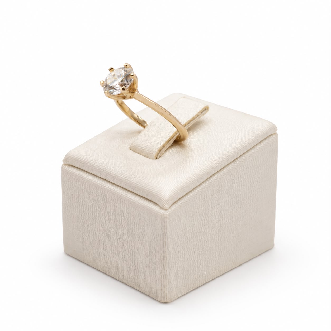 Anel solitario TAM17 8mm glam Moissanite+Prata 925+Ouro amarelo