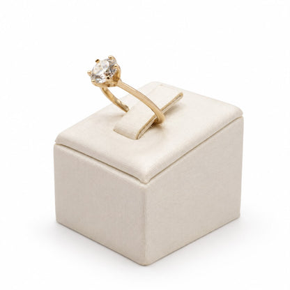 Anel solitario TAM17 8mm glam Moissanite+Prata 925+Ouro amarelo