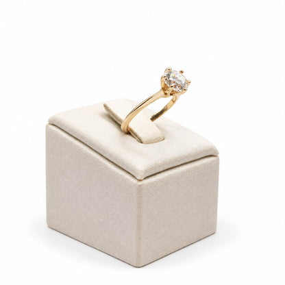 Anel solitario TAM17 8mm glam Moissanite+Prata 925+Ouro amarelo