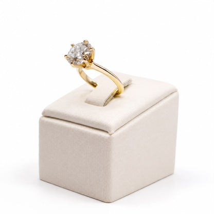 Anel solitario 10mm glam Moissanite+Prata 925+Ouro amarelo TAM14