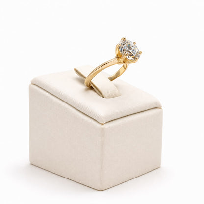 Anel solitario 10mm glam Moissanite+Prata 925+Ouro amarelo TAM14