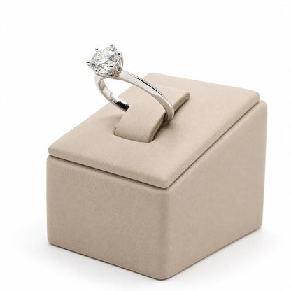 Anel solitario 6.5mm glam Moissanite+Prata 925