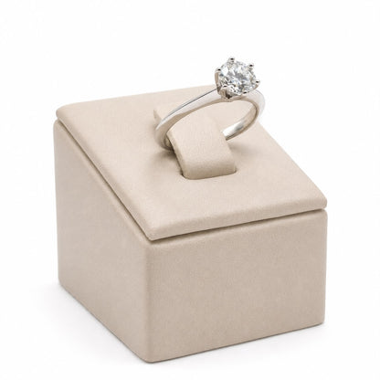 Anel solitario 6.5mm glam Moissanite+Prata 925