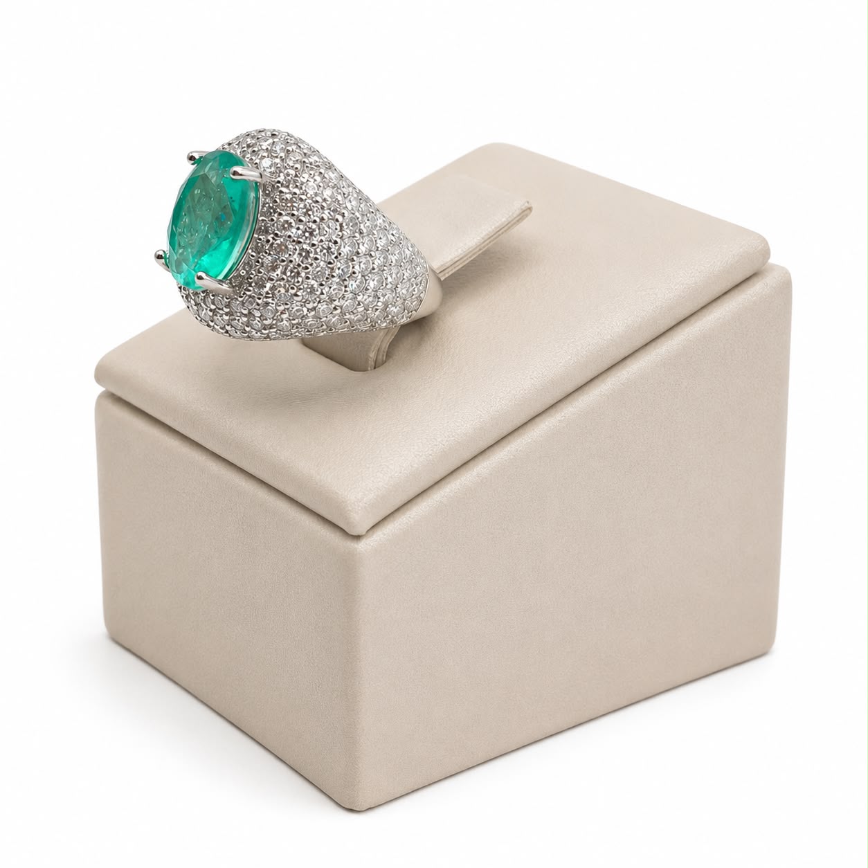 Anel dedinho turmalina fusion glam Moissanite+Prata 925 TAM P