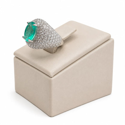 Anel dedinho turmalina fusion glam Moissanite+Prata 925 TAM P