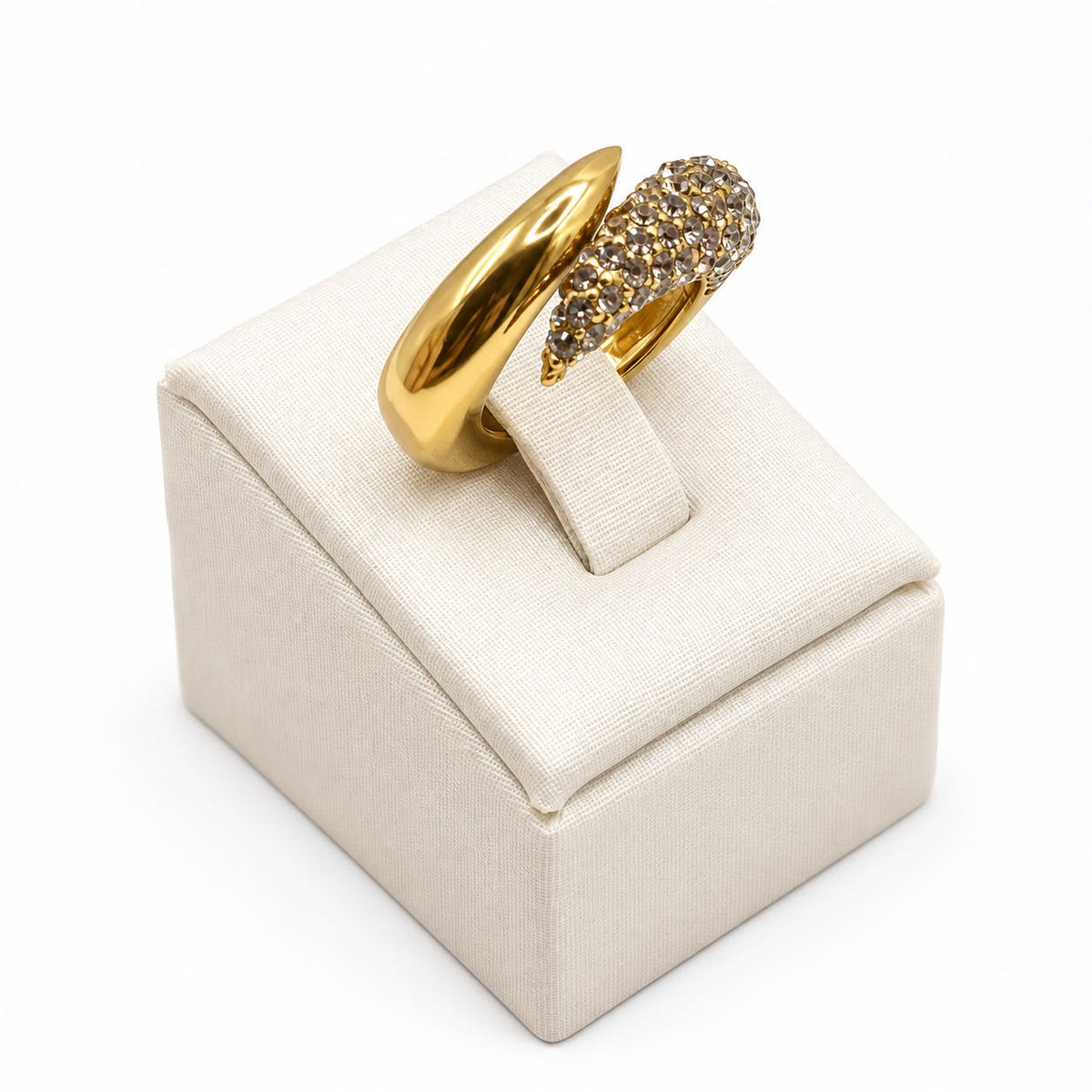 Anel - 001 Ouro Vintage Cristal - Felina