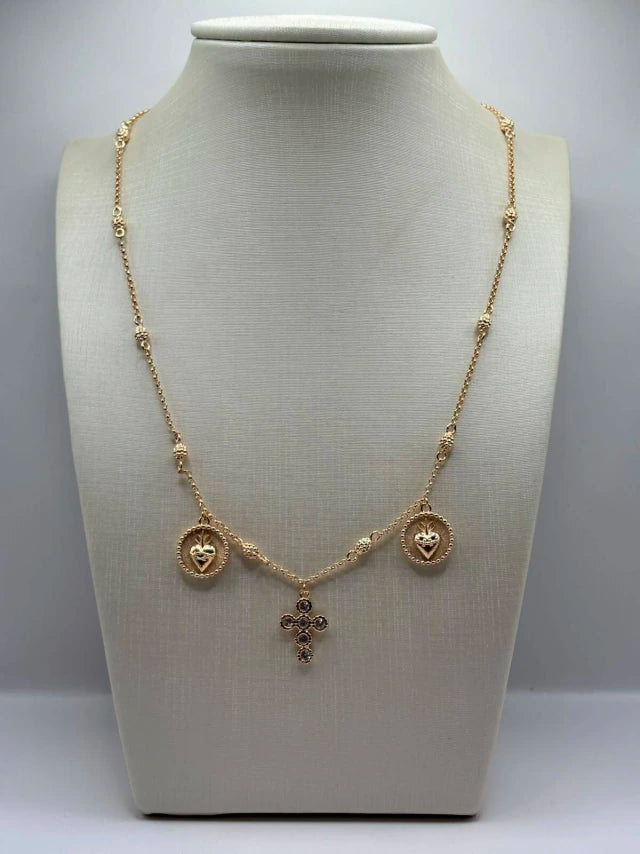 Choker Insp. Carla Amorim cruz+amor agrado dourada